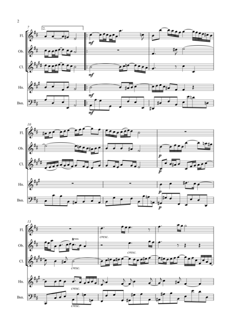 Bach Air From Orchestral Suite In D Bwv 1068 Air On A G String Wind Quintet Page 2