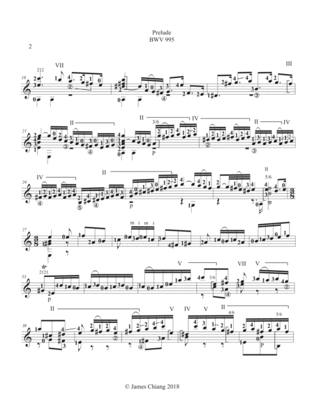 Bach Lute Suite In A Minor Bwv 995 For Classical Guitar Page 2