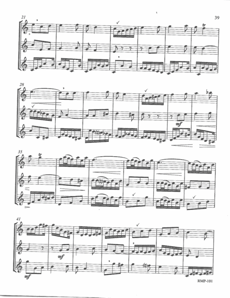 Bach Three Part Invention 13 For 3 Flutes Score Page 2