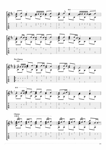 Back To December Fingerstyle Guitar Solo Page 2