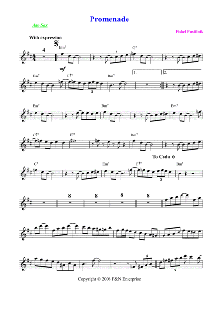 Background For Promenade For Alto Sax Page 2