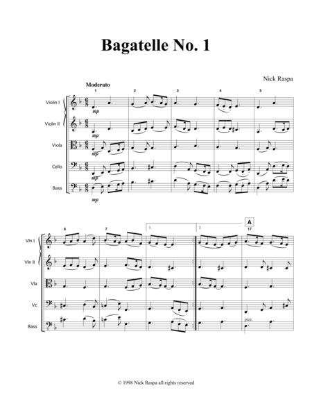 Bagatelle No 1 Score Page 2