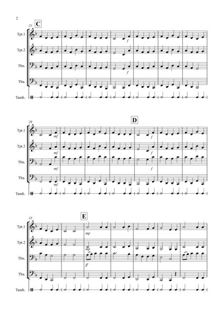 Basse Dance By Susato For Brass Quartet Page 2