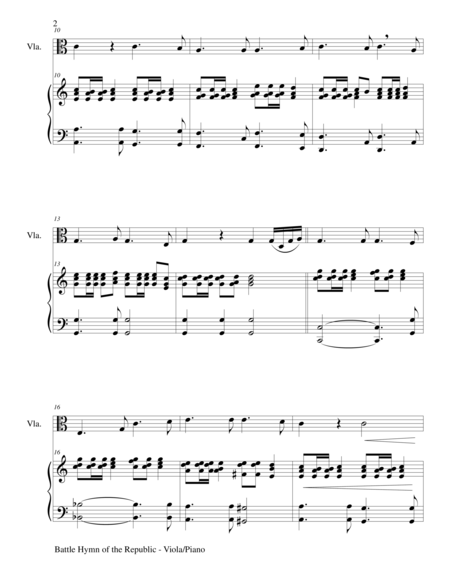 Battle Hymn Of The Republic Duet Viola And Piano Score And Parts Page 2