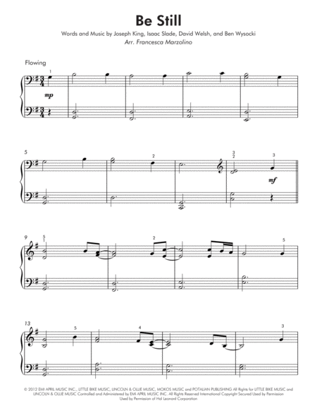 Be Still Easy Piano Page 2