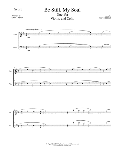 Be Still My Soul Duet Violin And Cello With Score Parts Page 2