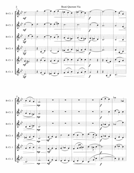 Beati Quorum Via For Clarinet Sextet 4 B Flats 2 Basses Page 2