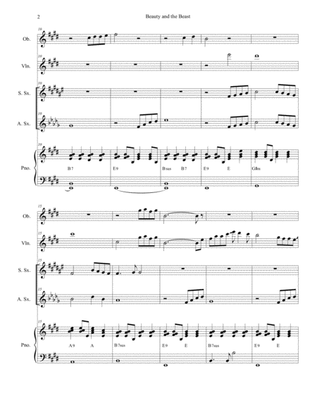 Beauty And The Beast Duet For Soprano And Alto Saxophone Page 2