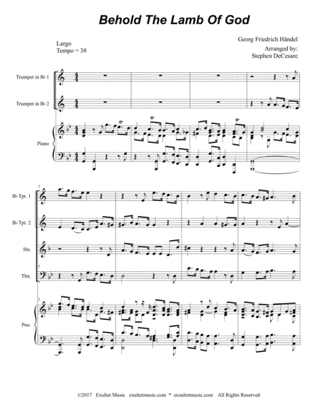 Behold The Lamb Of God For Brass Quartet Page 2