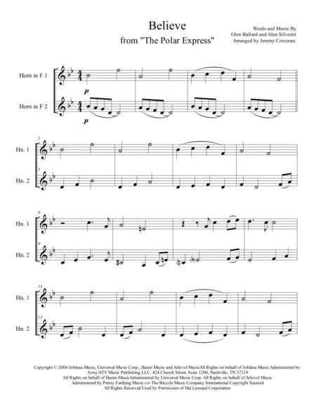 Believe For Two French Horns Page 2