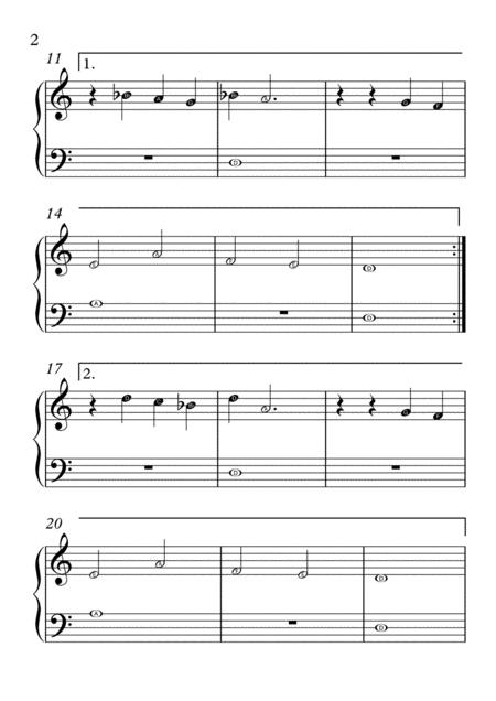 Bella Ciao Easy Piano Solo With Note Names In Easy To Read Format Page 2
