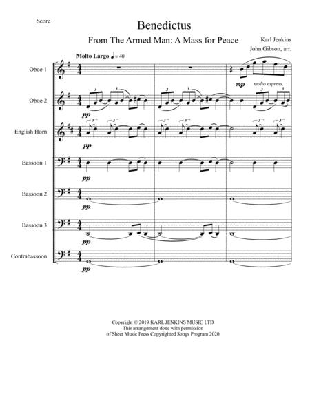 Benedictus From The Armed Man Set For Double Reed Choir Page 2