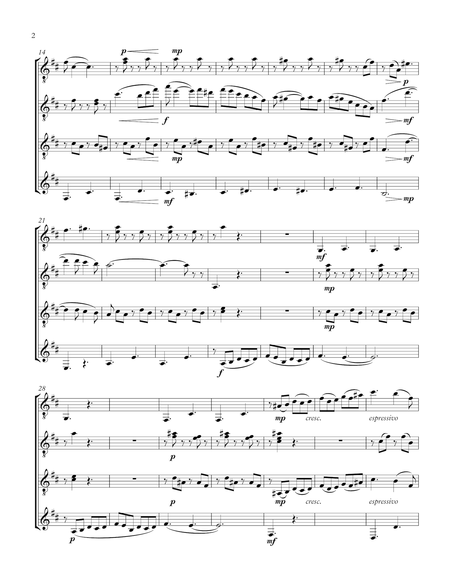 Berceuse Guitar Quartet Score And Parts Page 2