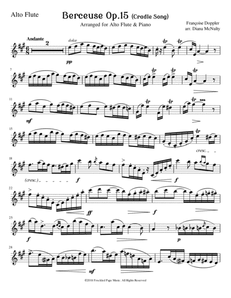 Berceuse Op 15 For Alto Flute Piano Page 2