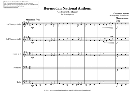 Bermudan National Anthem For Brass Quintet Page 2