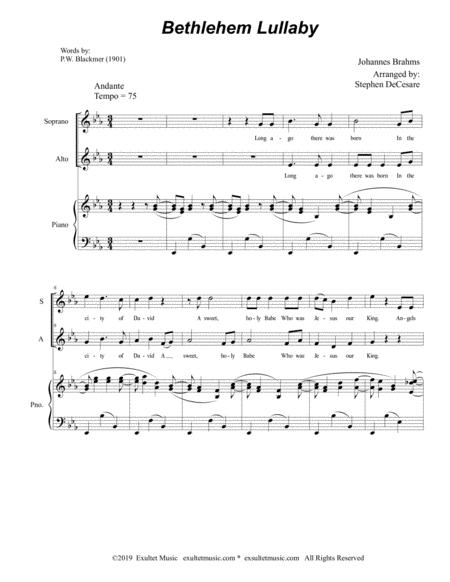 Bethlehem Lullaby For 2 Part Choir Sa Page 2