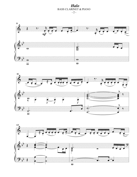 Beyonce Halo For Bass Clarinet Piano Page 2