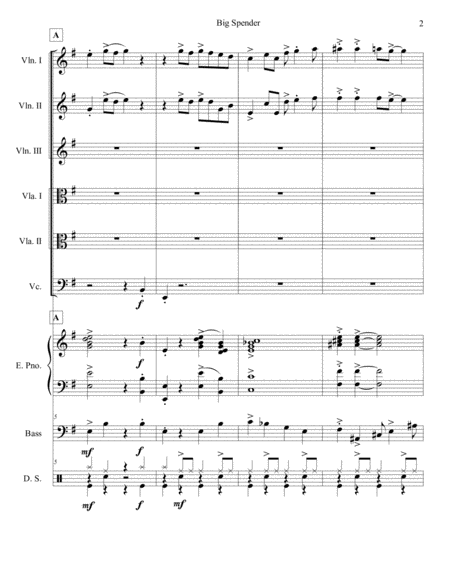 Big Spender String Sextet Orchestra Page 2