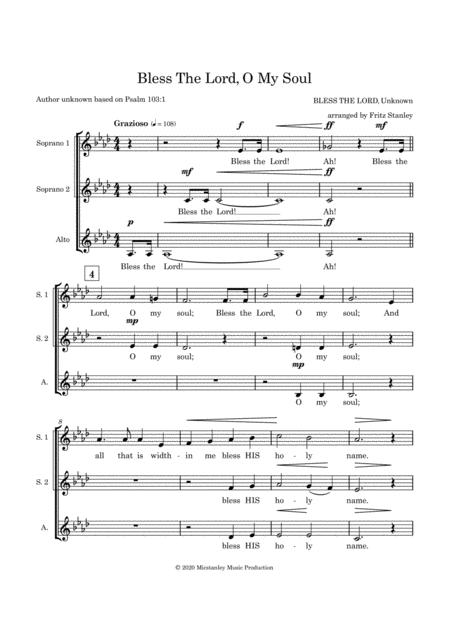 Bless The Lord O My Soul Ssa A Cappella Page 2