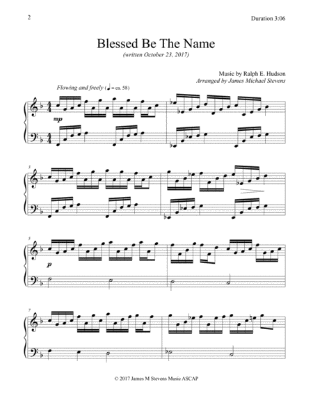 Blessed Be The Name Piano Hymn Arrangement Page 2