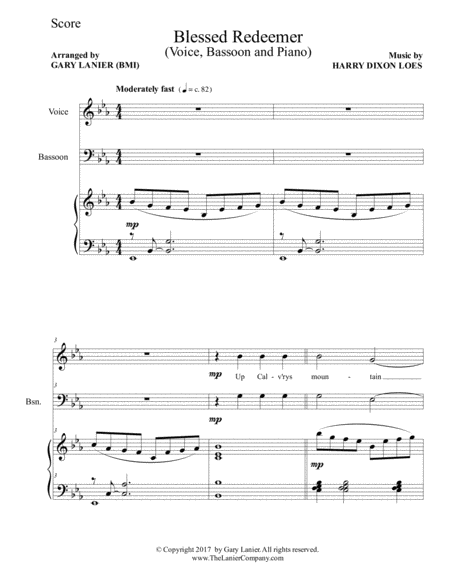 Blessed Redeemer Voice Bassoon Piano With Score Parts Page 2