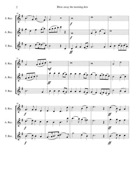 Blow Away The Morning Dew For Recorder Trio Soprano Alto Tenor Page 2