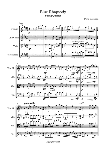 Blue Rhapsody For String Quartet Page 2