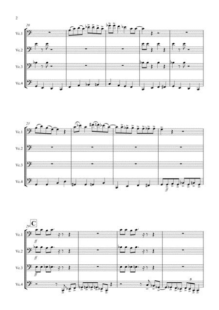 Blues City For Cello Quartet Page 2