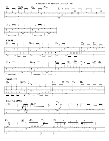 Bohemian Rhapsody Guitar Tab Page 2