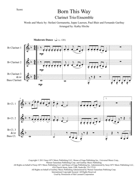 Born This Way Clarinet Trio Ensemble Page 2