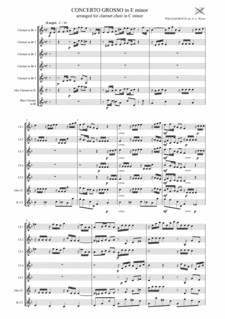 Boyce Concerto Grosso Arr Clarinet Choir Page 2