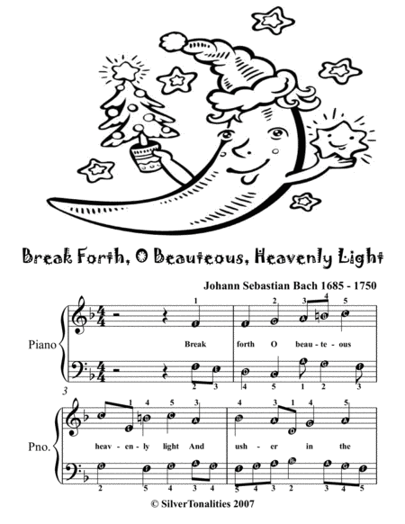 Break Forth O Beauteous Heavenly Light Easy Piano Sheet Music Tadpole Edition Page 2