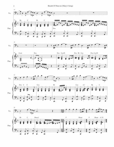 Breath Of Heaven Marys Song For Cello Solo And Piano Page 2