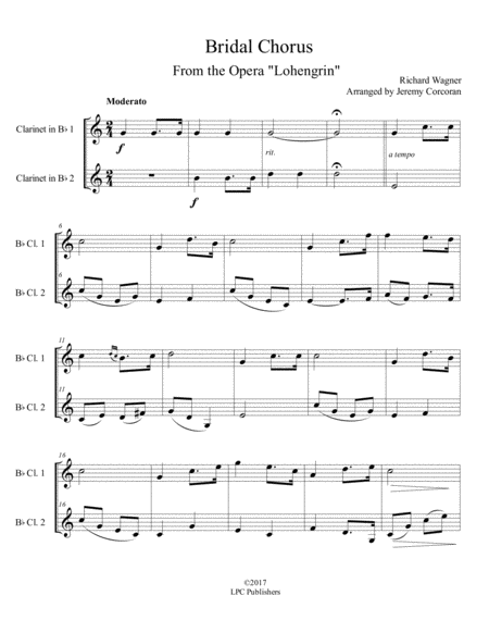 Bridal Chorus From The Opera Lohengrin For Two Clarinets Page 2