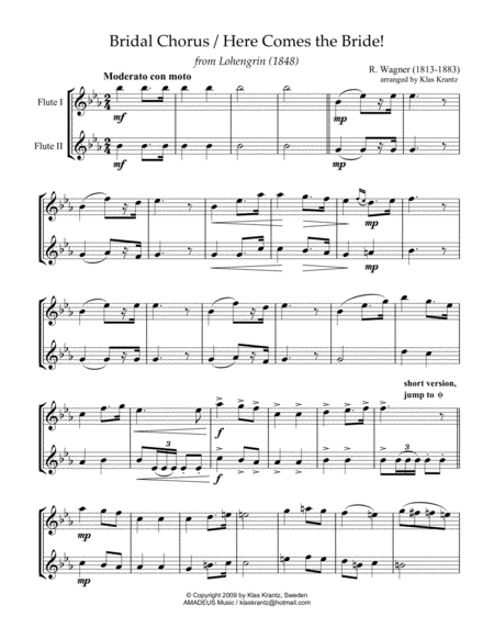 Bridal Chorus Here Comes The Bride For Flute Violin Duet Page 2