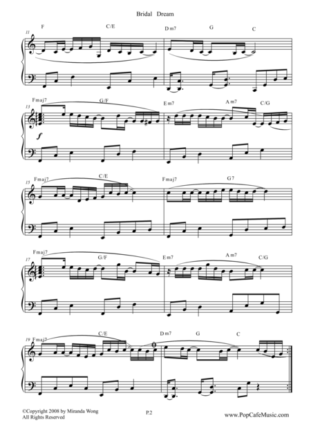 Bridal Dream In C Key Wedding Piano Music By Miranda Wong Page 2