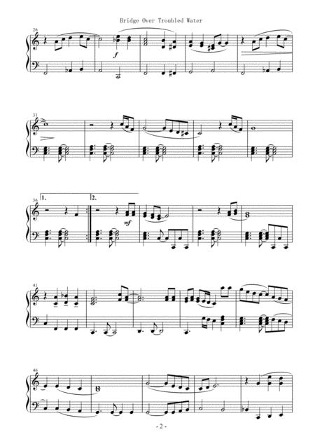 Bridge Over Troubled Water Easy Piano Solo Page 2