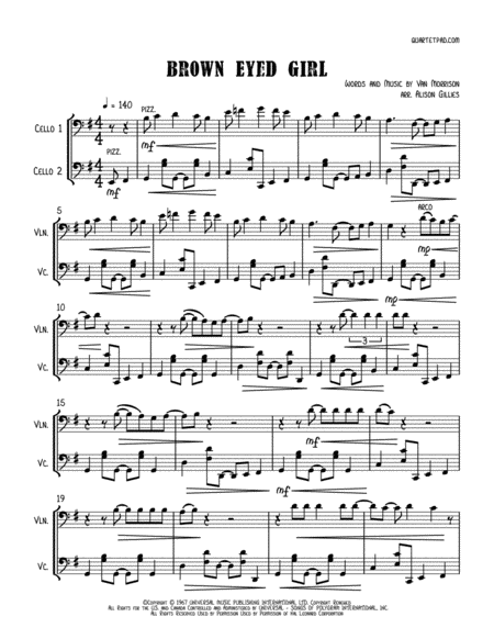 Brown Eyed Girl Cello Duet Page 2