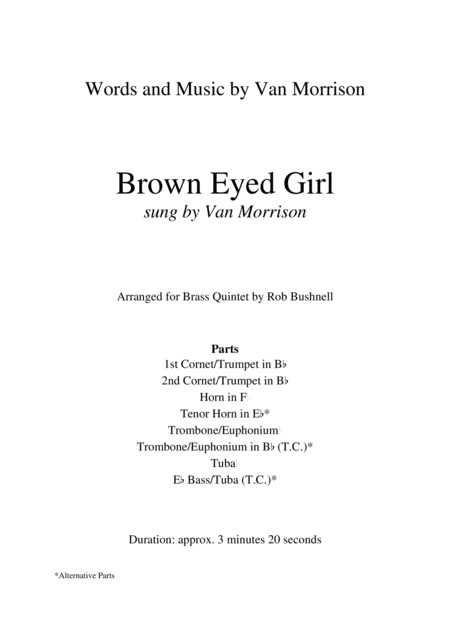 Brown Eyed Girl Van Morrison Brass Quintet Page 2