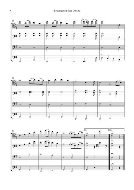 Brudmarsch Fran Delsbo For Cello Quartet Page 2