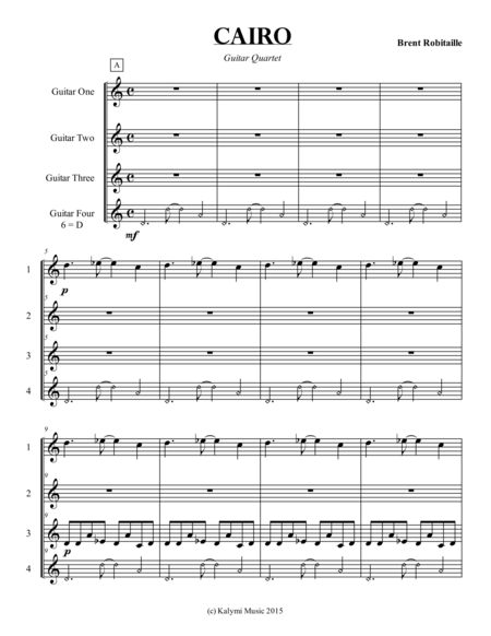 Cairo Guitar Quartet Score And Parts Page 2