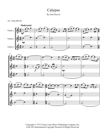 Calypso For Violin Trio Page 2