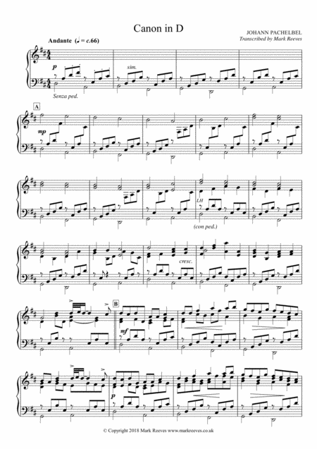 Canon In D For Piano Page 2