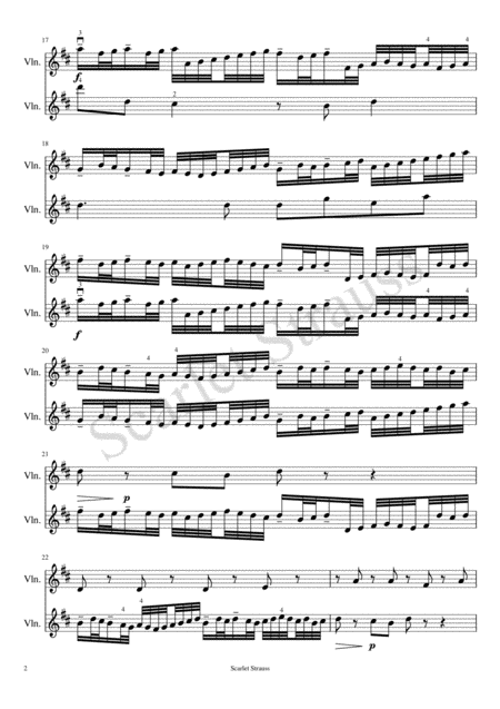 Canon In D Violin Duet By Johann Pachelbel Page 2