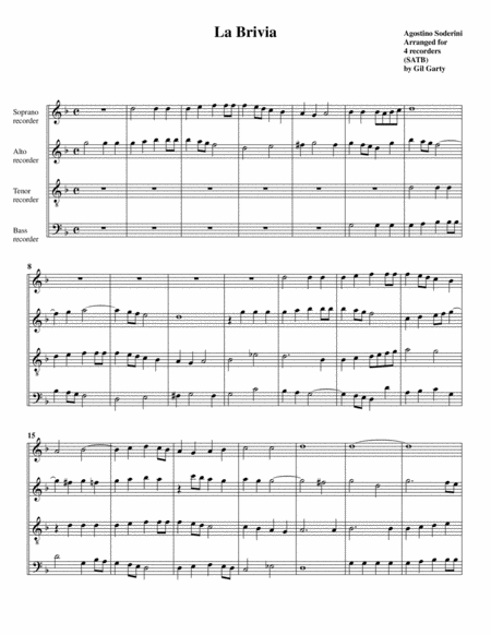 Canzona La Brivia Arrangement For 4 Recorders Page 2