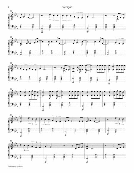 Cardigan By Taylor Swift Piano Solo Page 2