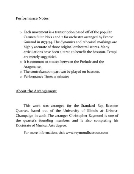 Carmen Suite For Bassoon Quartet Page 2