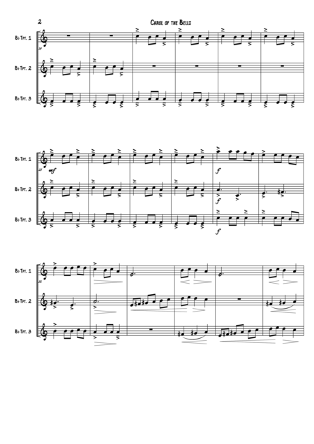 Carol Of The Bells For Trumpet Trio Page 2