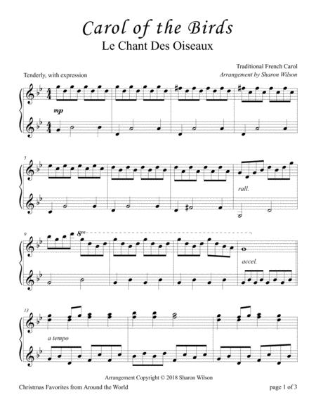 Carol Of The Birds Piano Solo Page 2