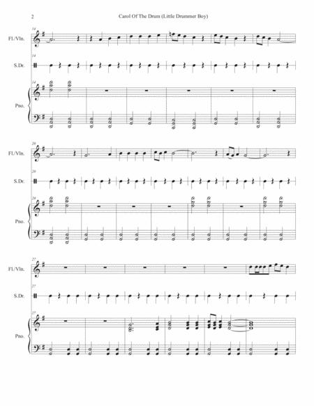 Carol Of The Drum Little Drummer Boy For Flute Or Violin Solo And Piano Page 2